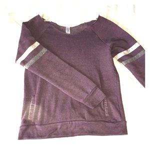 Purple off the shoulder sweatshirt